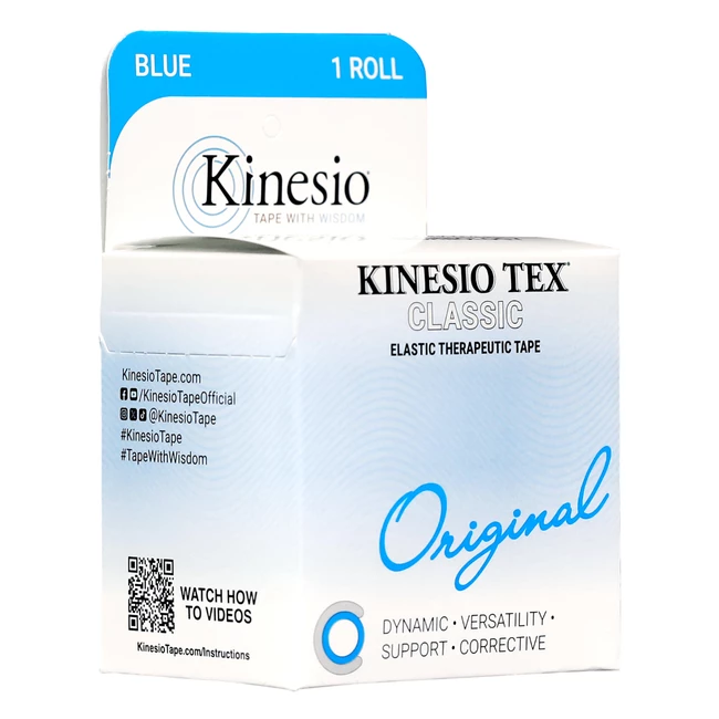 Kinesio Tex Classic bawełniana z liniami ułatwiającymi cięcie 5cm x 4m niebieska