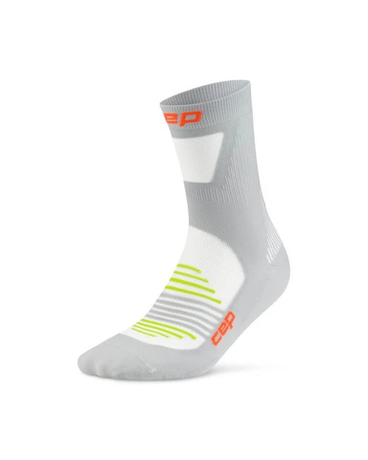 Damskie skarpety sportowe kompresyjne do połowy łydki PRO Run Ultralight CEP szare
