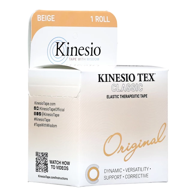 Kinesio Tex Classic bawełniana z liniami ułatwiającymi cięcie 5cm x 4m beżowa