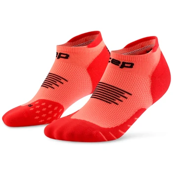 Damskie skarpety kompresyjne sportowe stopki no show CEP Core Run koralowe