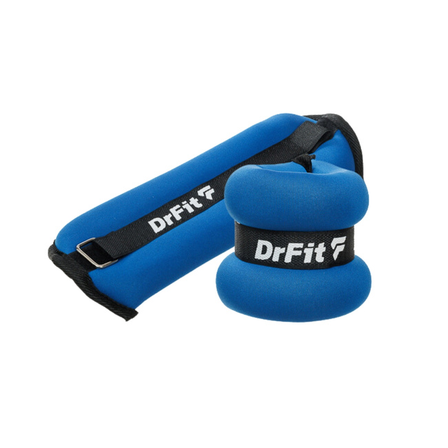 DrFit obciążniki do ćwiczeń na kostki i nadgarstki 2 kg (para) niebieskie 